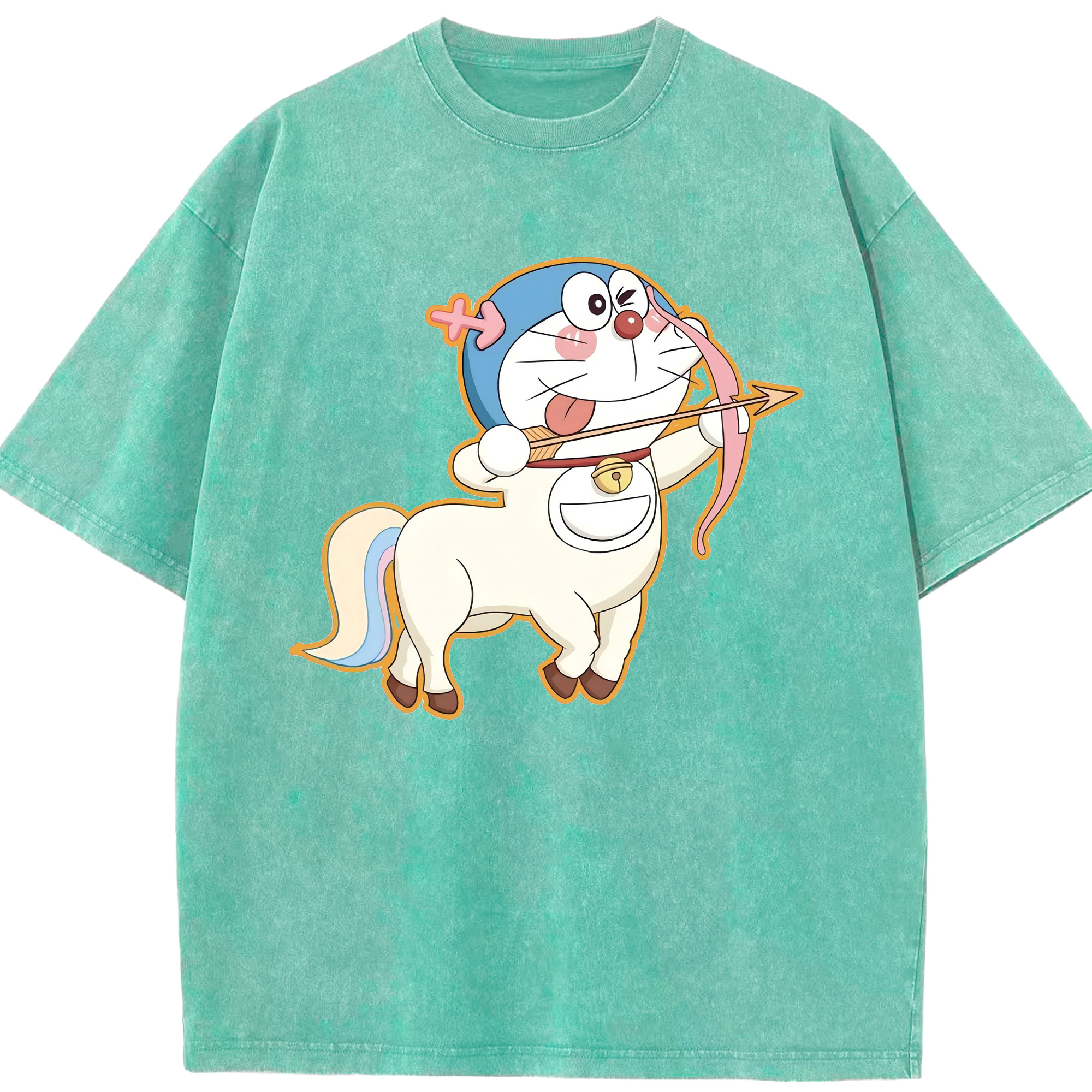 （画像用） ドラえもん Doraemon 綿100% ヴィンテージ風 半袖Tシャツ（フロントプリント）